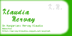 klaudia mervay business card